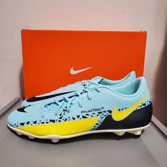 NIKE PHANTOM GT2 CLUB FG/MG CLEATS  GLACIER ICE-BLACK SZ 11 [DA5640-407] NEW - Picture 1 of 14